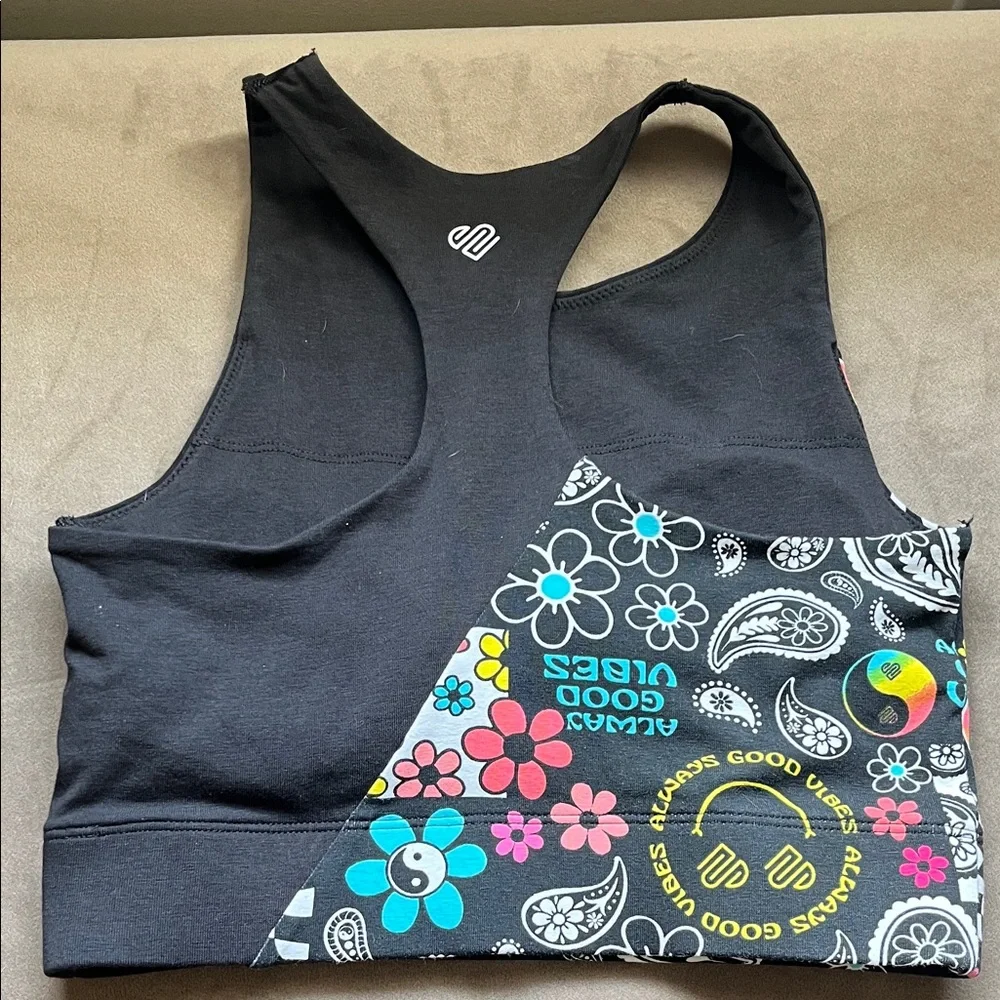Justice Black Tank Top Good Vibes